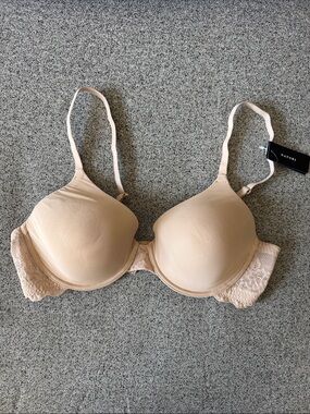 Natori Plush Beige Lace-Side T-Shirt Bra